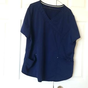 Scrubstar 2X Navy Blue scrub top